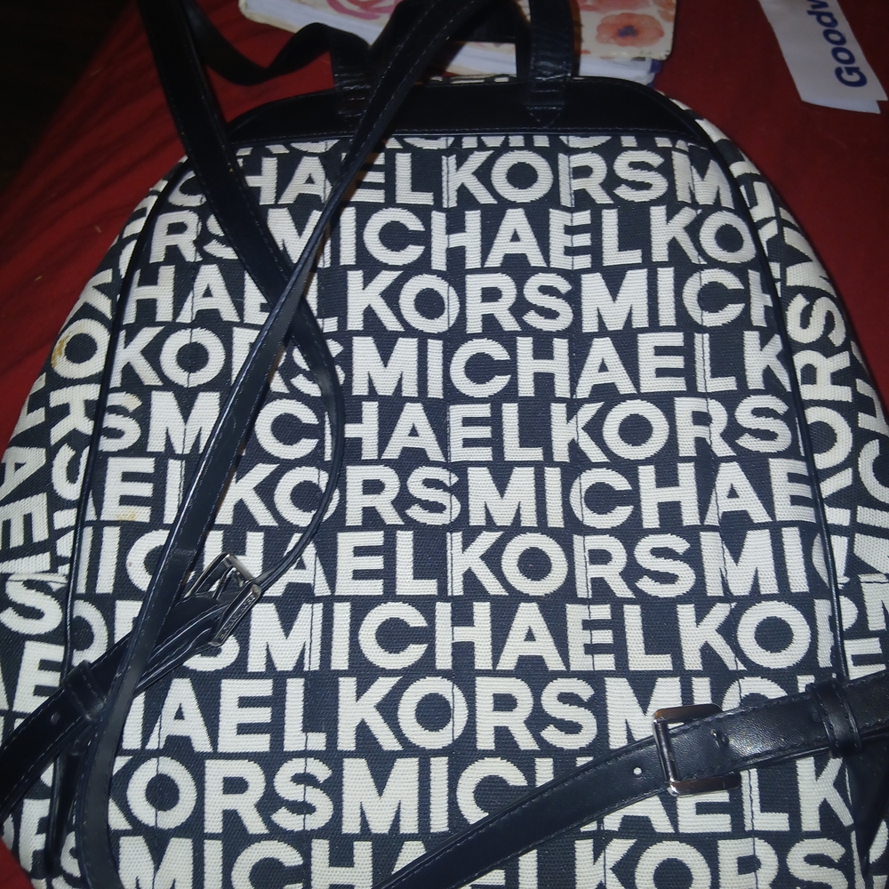 Michael Kors Black and White Backpack